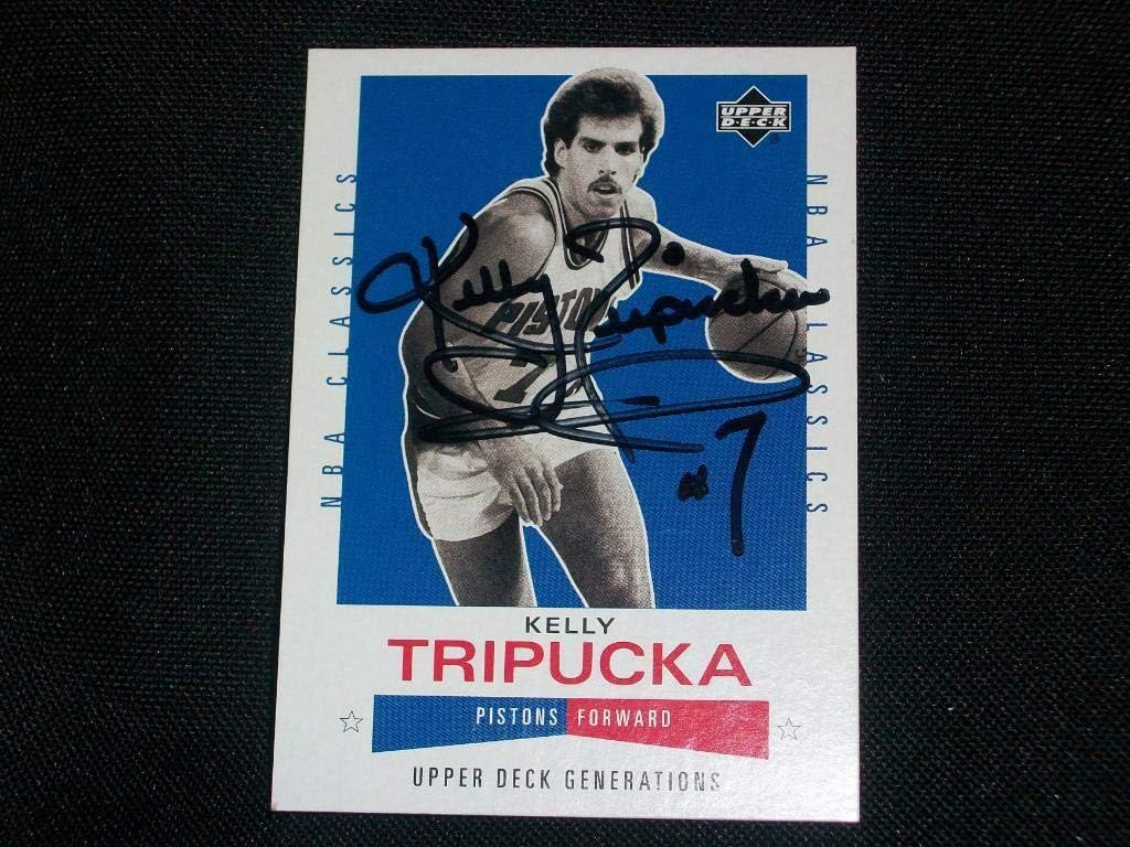 Detroit Pistons Kelly Tripucka Auto Signed 2002 UD NBA Classics Card