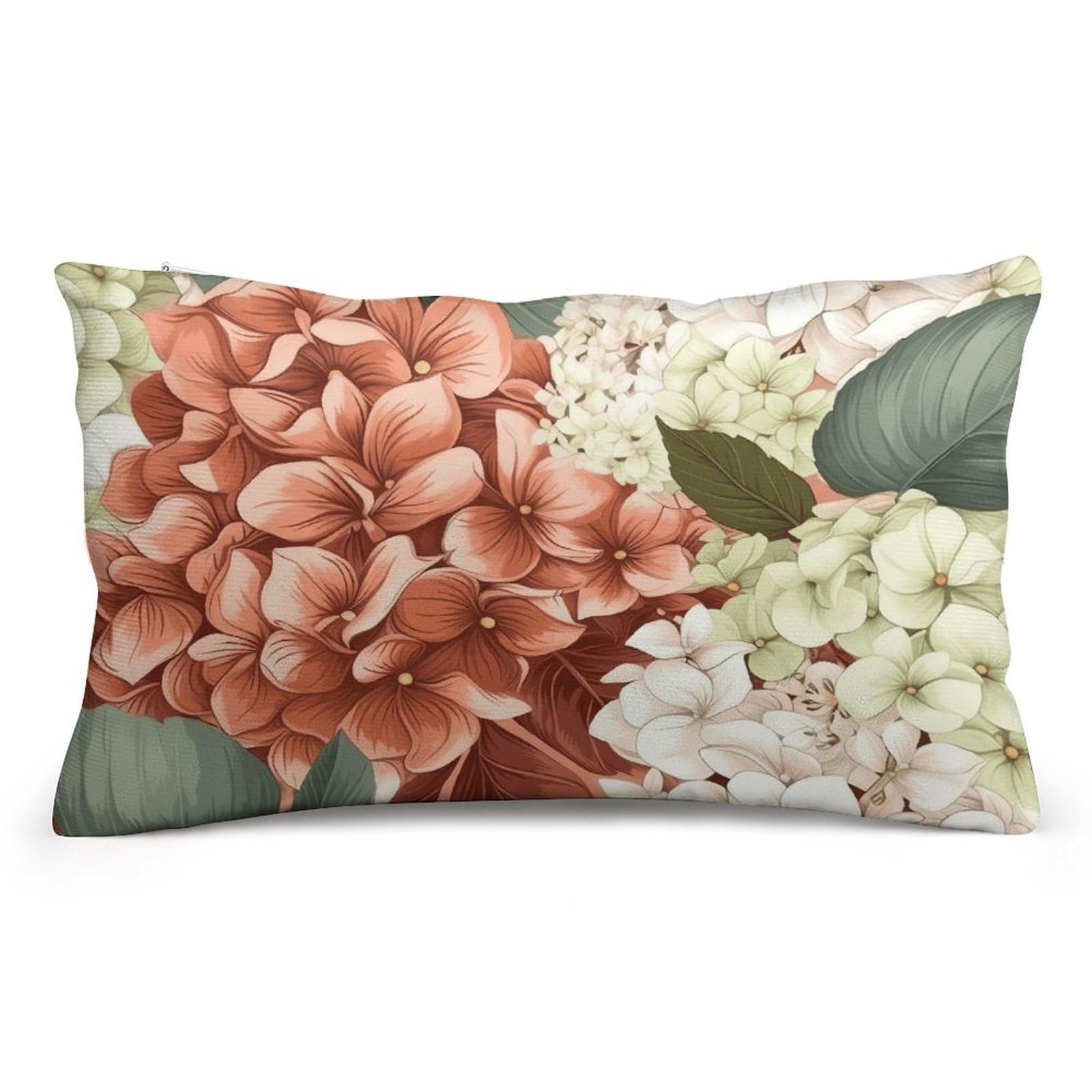 Velvet Pillowcases Standard Size 8"x12", Ultra Soft Breathable Pillow Cases for Bed, Luxury Cozy Fuzzy Pillow Shams, Lumbar Pillow Cover, Hydrangeas Cushion Case Home Decor