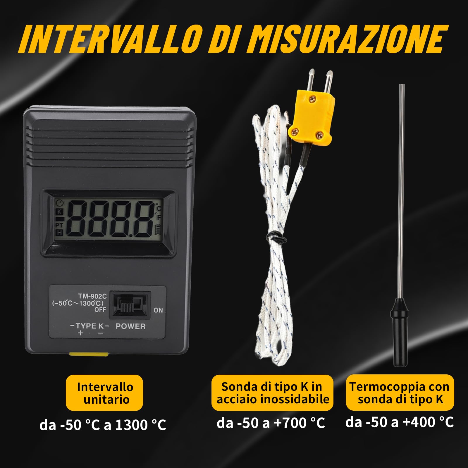 Termometro Da Cucina Doppio Mastrad M°Control - Sensori Tipo K, Per Temperatura Superficie E Cuore