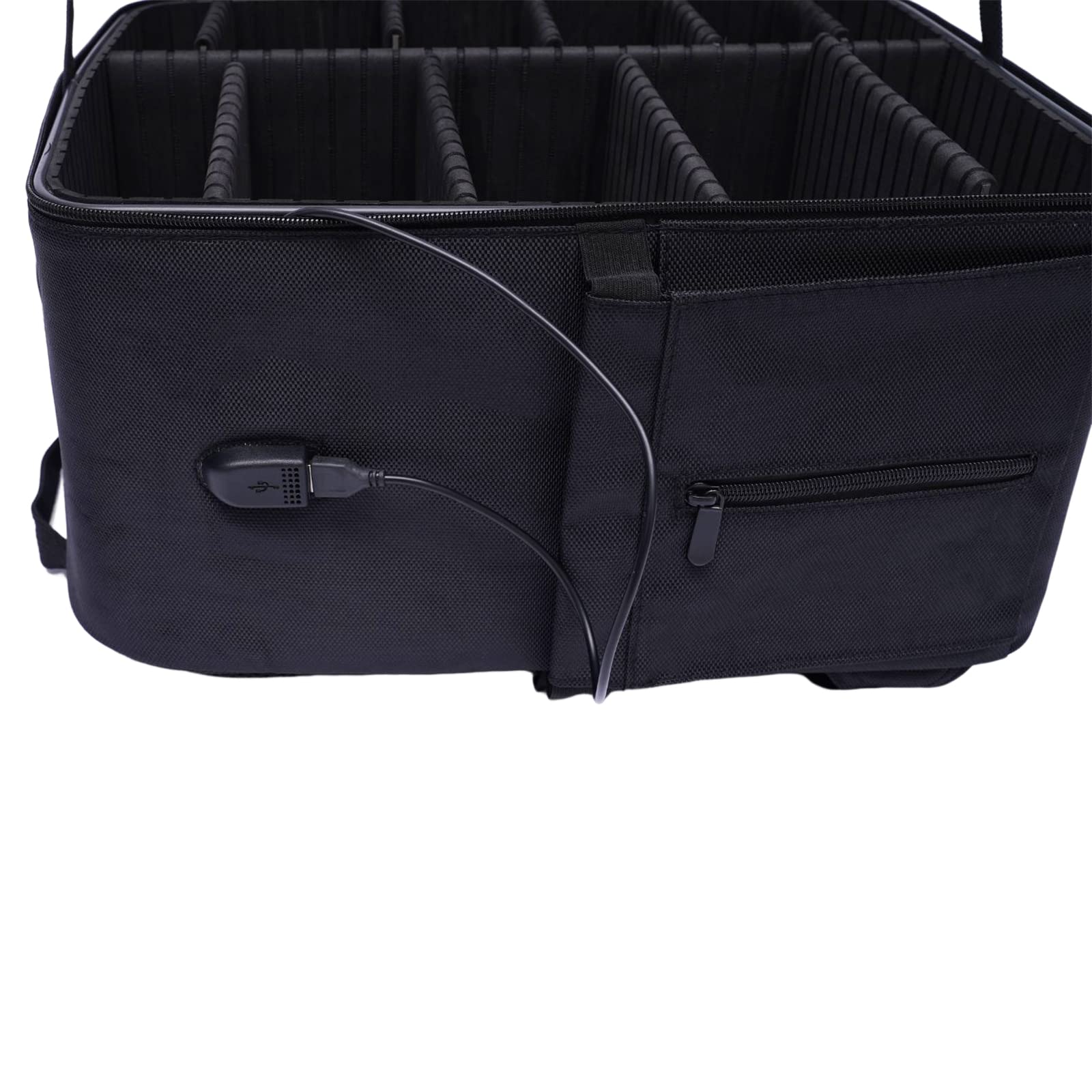 Neceser de maquillaje, grande, profesional, organizador de maquillaje, maletín de viaje, con correa ajustable y divisores para mujeres maquilladoras, Negro , NO