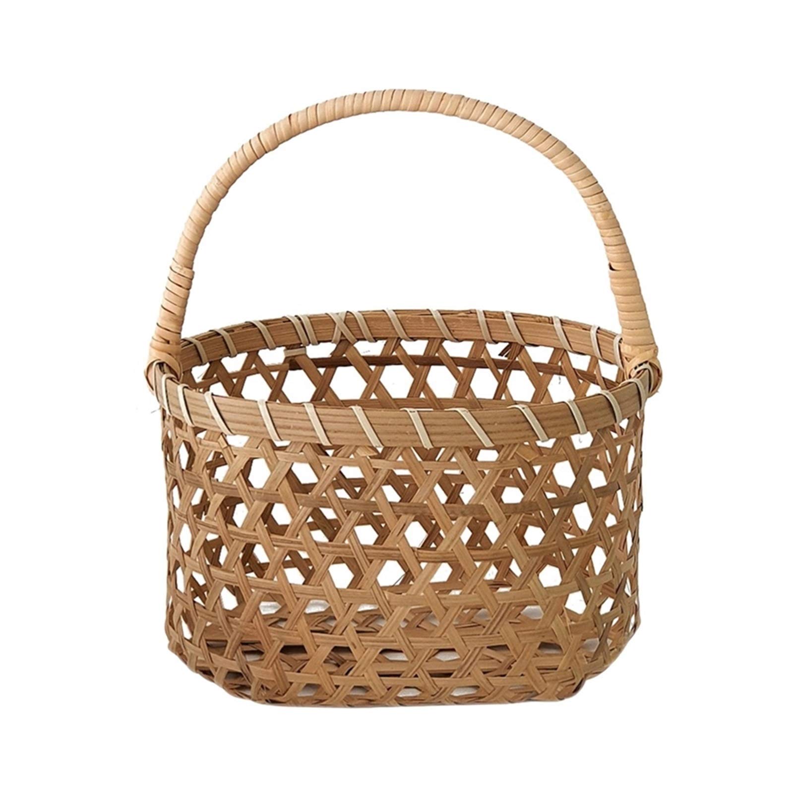 Cesta portátil comida picnic y fruta en bambú natural Liudan