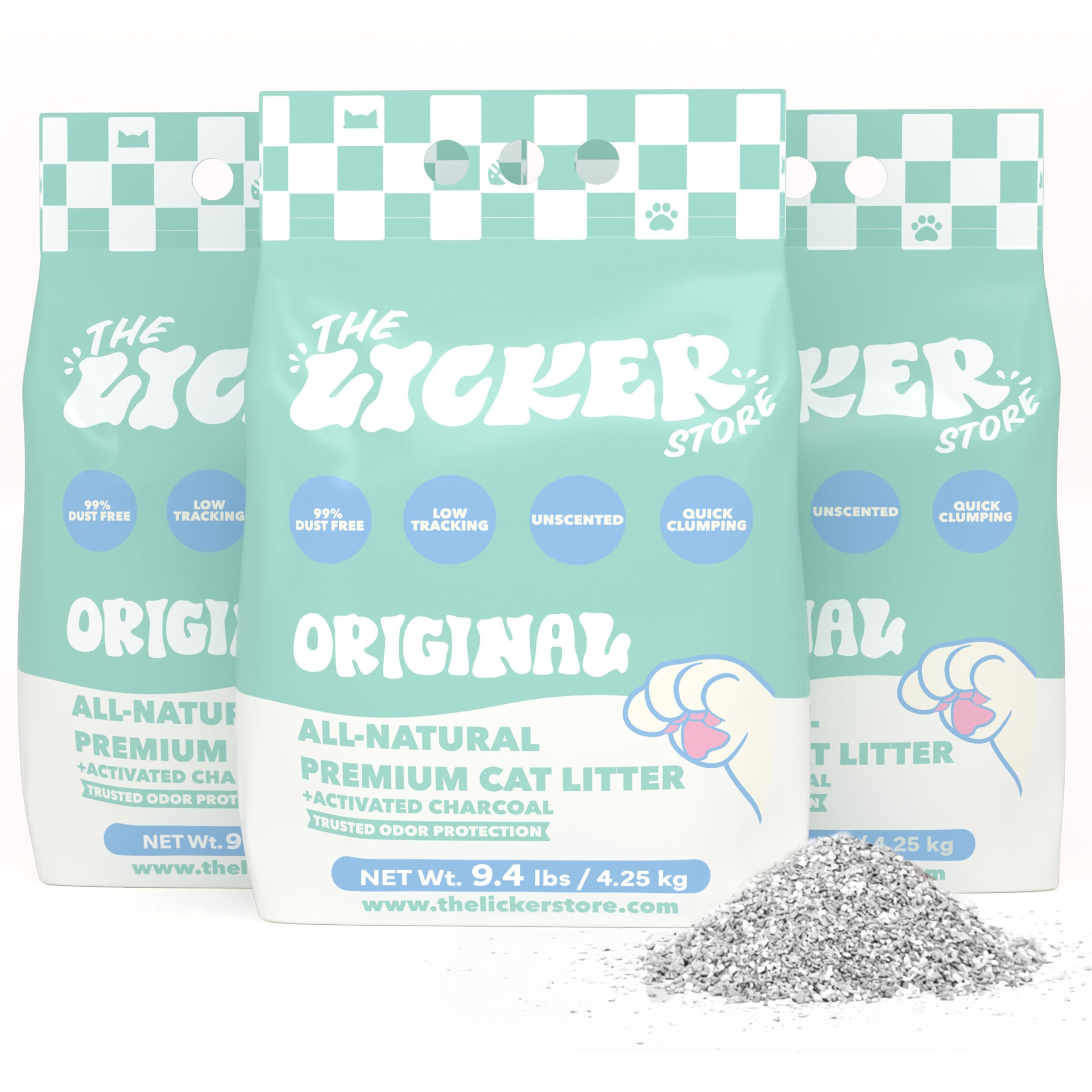 CLR2000B-SET3 - Arena para Gatos de Arcilla bentonita sin Perfume con carbón Activado, Control Natural de olores, 99% Libre de Polvo, 9 Libras (Juego de 3)