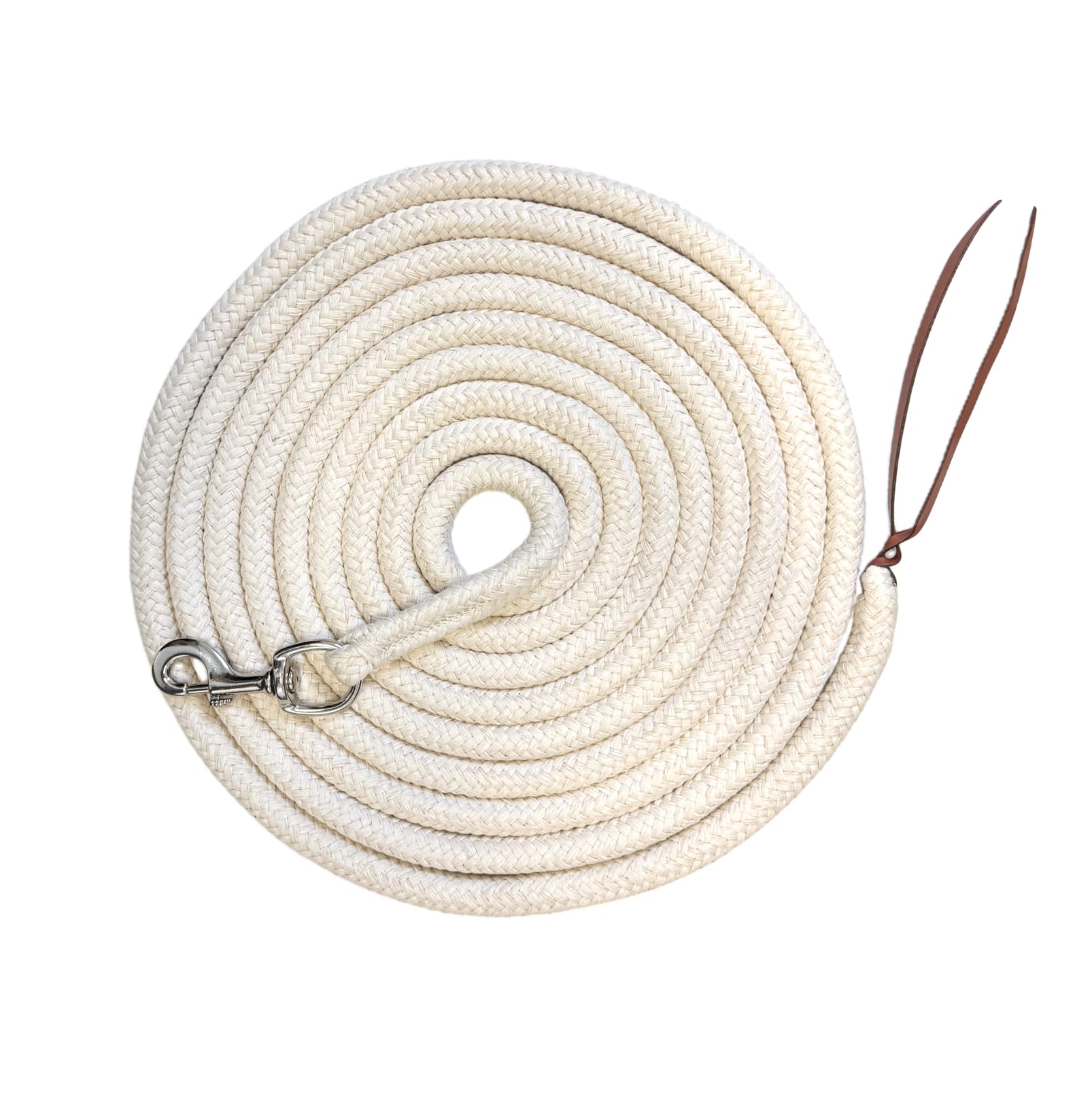 JA Horse JA4017 Western Rope Ground Work Rope Lead Rope - Horsemanship Rope Made of Cotton Cord with Carabiner Hook or Bullsnap, Robust & Comfortable in the Hand (Carabiner Hook, 420 cm)