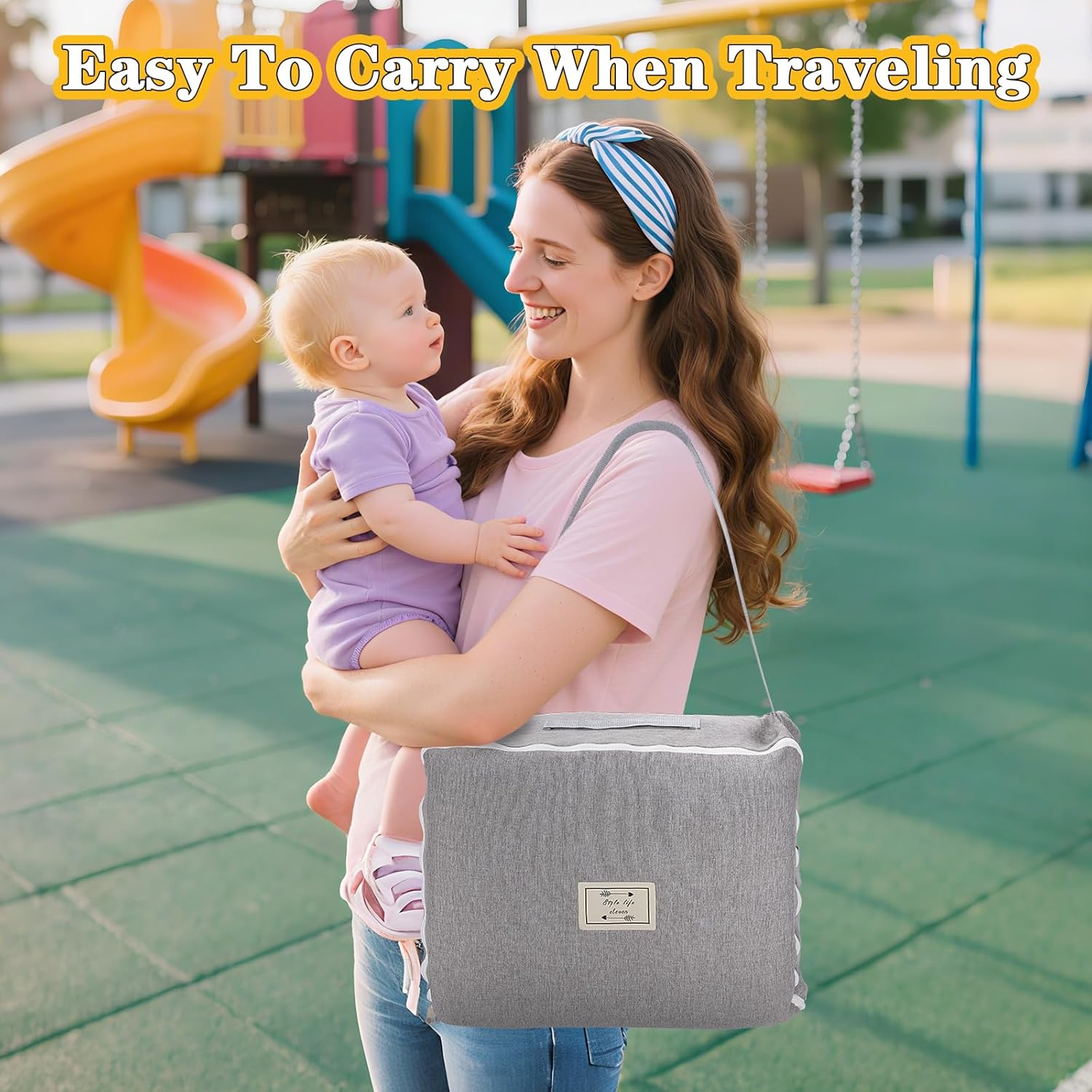 Baby Lounger for Newborn-Portable Baby Lounger 0-24 Months for Home and Travel,Newborn Loungers with Strap, Baby Nest Lounger Adjustable Size,Crown Grey