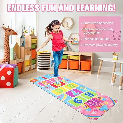 Miniatura 4 de IMIKEYA 1 tapete de juego educativo para niños, tapete de juego para el suelo, sala de juegos, decoración para niños, alfombra para actividades de