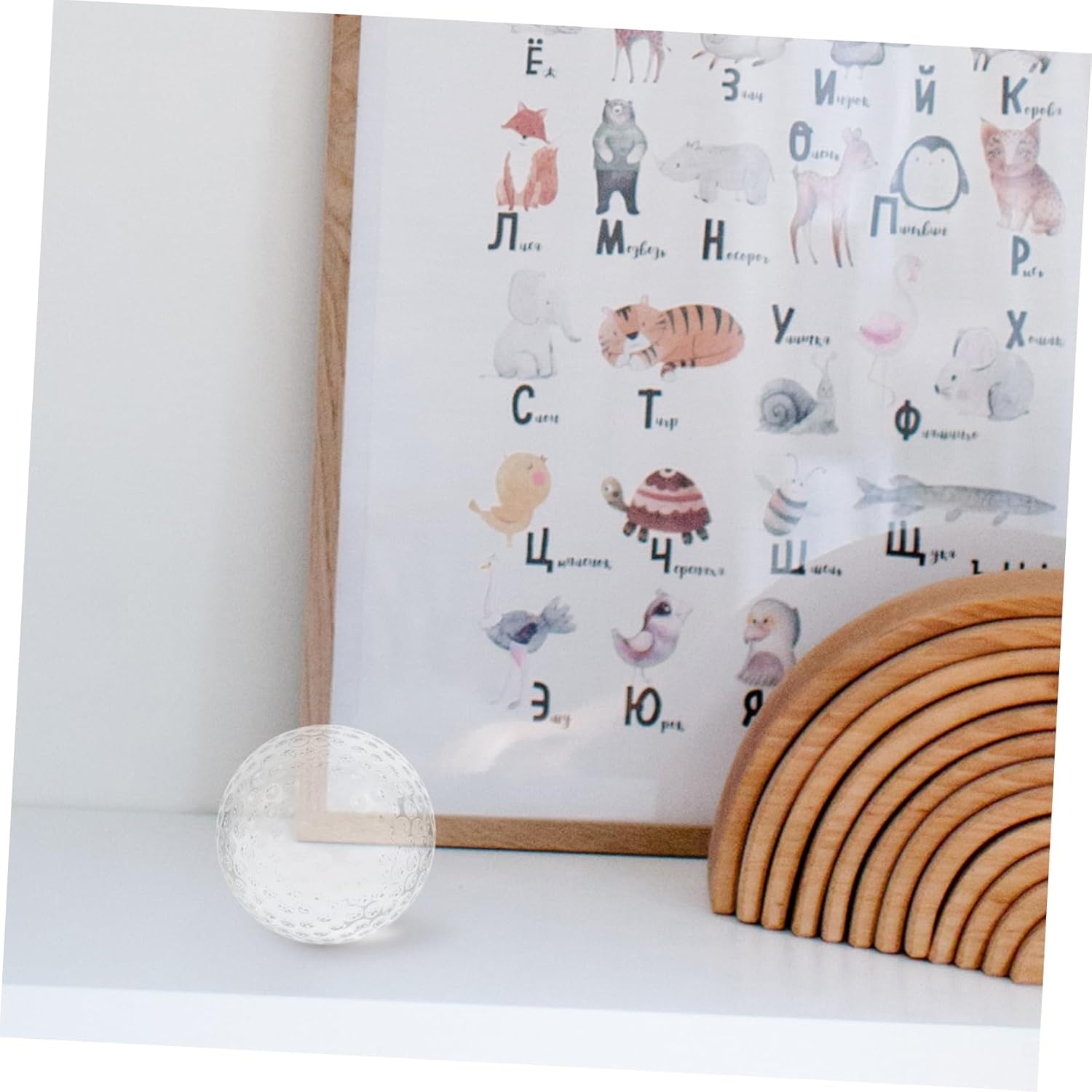 Ciieeo Glass Golf Ball Ornament Decorative Crystal Sphere for Home Stylish for Golf Lovers Desktop Decor for Cabinets and Events