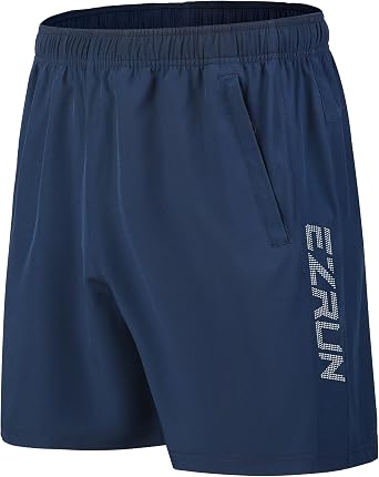 EZRUN Mens Athletic Running Shorts 7 inch Quick Dry Exercise Tennis Shorts Lightweight Workout Gym Shorts