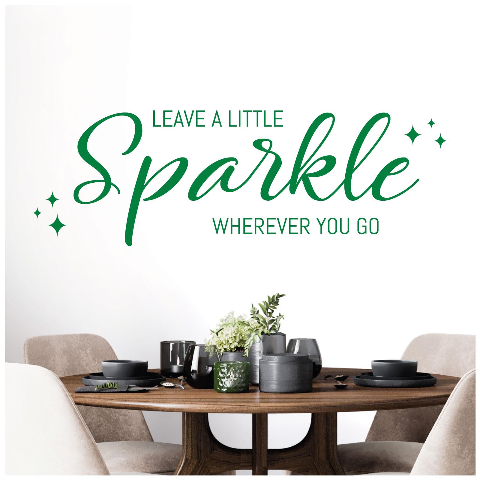 Leave a Little Sparkle Wherever You Go - Wall Quote, Wall Art Sticker [Medium] [Meadow]