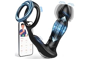 Wiggling Prostate Massager - App Control Dual Swing Thrusting Masturbator for Men...