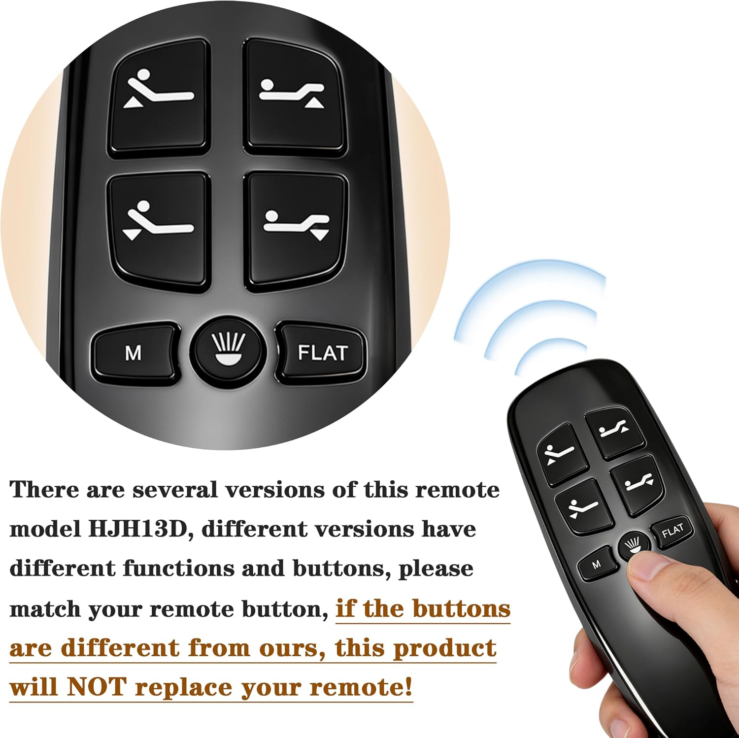 Uetmulik Non-Universal Adjustable Bed Richmat HJH13D Remote Control Replacement