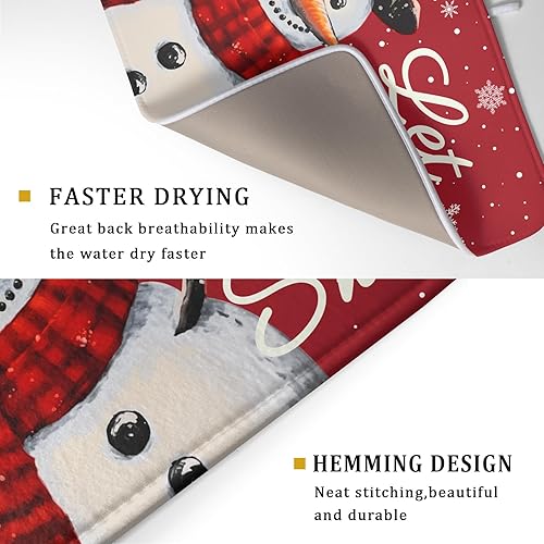Vista 101 de Tapete de secado de platos de árbol de Navidad, muñeco de nieve, para encimera de cocina, de 16 x 18 pulgadas, tapete de secado de microfibra