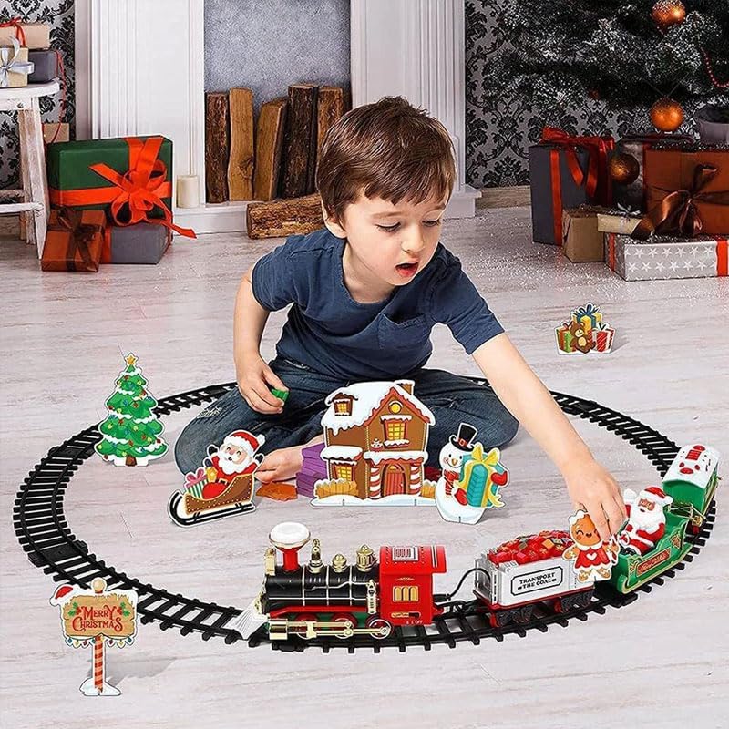Musical Christmas Tree Topper Set with Rotating Cable Cars, LED Star Light, Train Decoration, Holiday Home Decor XpressFamilyGo for Children