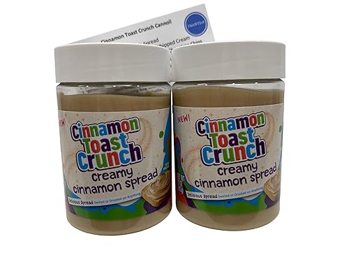 Cinnamon Toast Crunch - Paquete cremoso de canela (2) frascos de 10 onzas y tarjeta ThisNThat Reicpe
