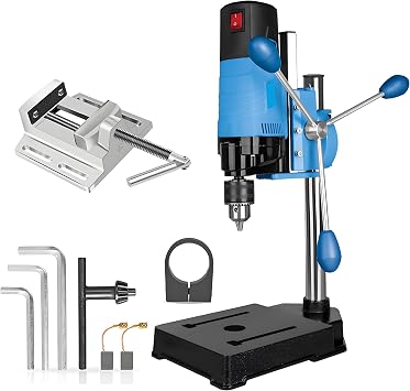 Mini Drill Press, 6 Speed 1200W Electric Benchtop Drill Press Machine, 90 Rotating, Vise, 1.5-13mm Chuck for Workshop Craftsman Drilling Grinding Polishing Wood Plastic Metal