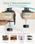 Moniteur vertical double pour écrans 17–34 pouces, support de moniteur empilé, tient jusqu'à 33 Lbs par bras, 33.1" Pole extra large, Mont réglable en hauteur de mouvement complet, 75/100 VESA, Serrure & Grommet