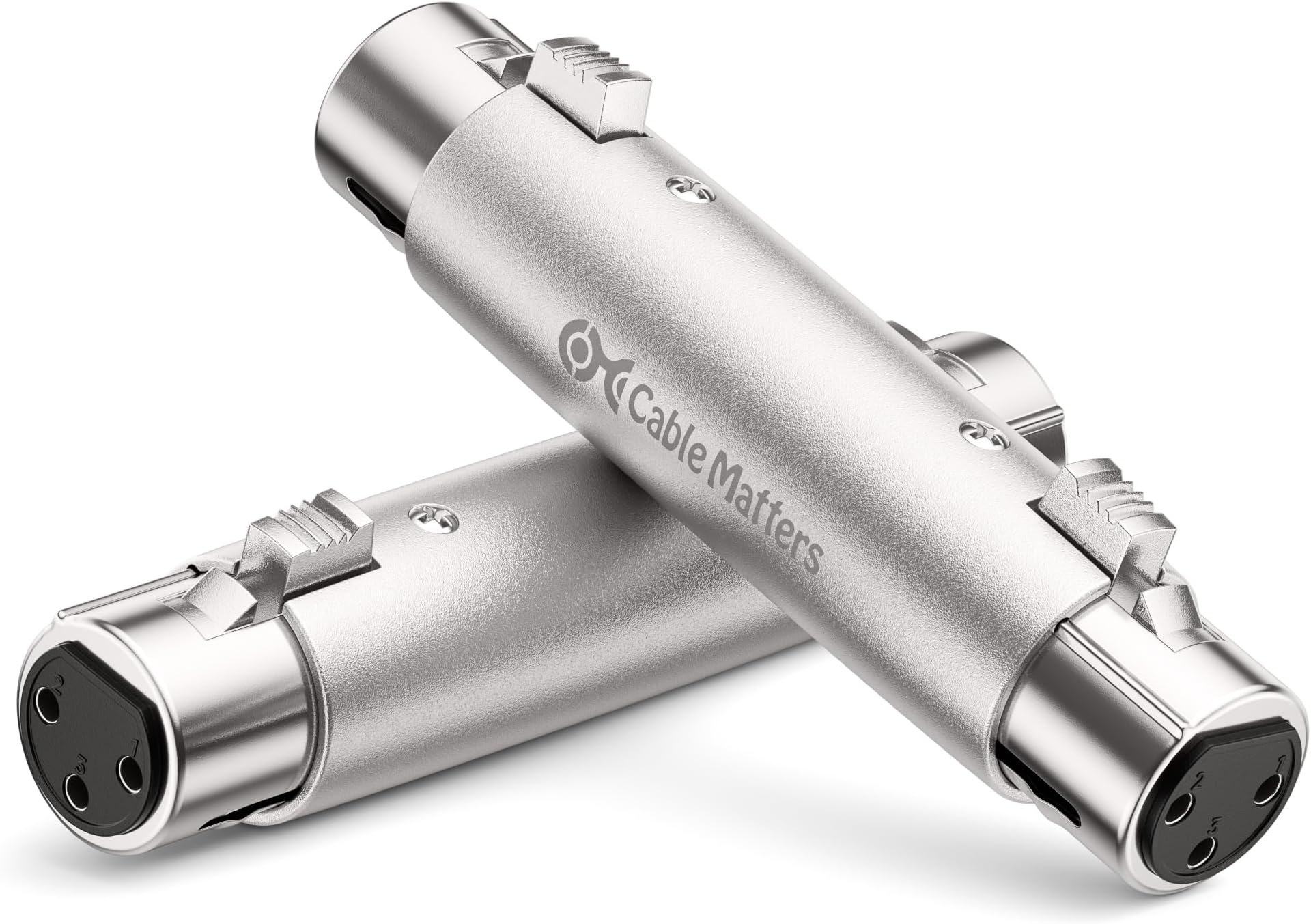 Cable Matters 2-Pack XLR to XLR Gender Changer Adapter, Female to Female | F-F, Balanced XLR Female to Female Coupler, Metal Housing, Gold-Plated Contacts