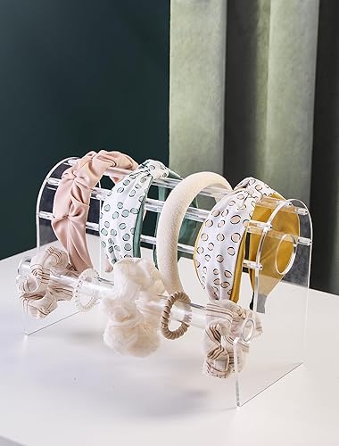 Miniatura 2 de Soporte para diadema de acrílico transparente, organizador de diadema multiusos, soporte de exhibición de aros para el cabello, soporte para banda