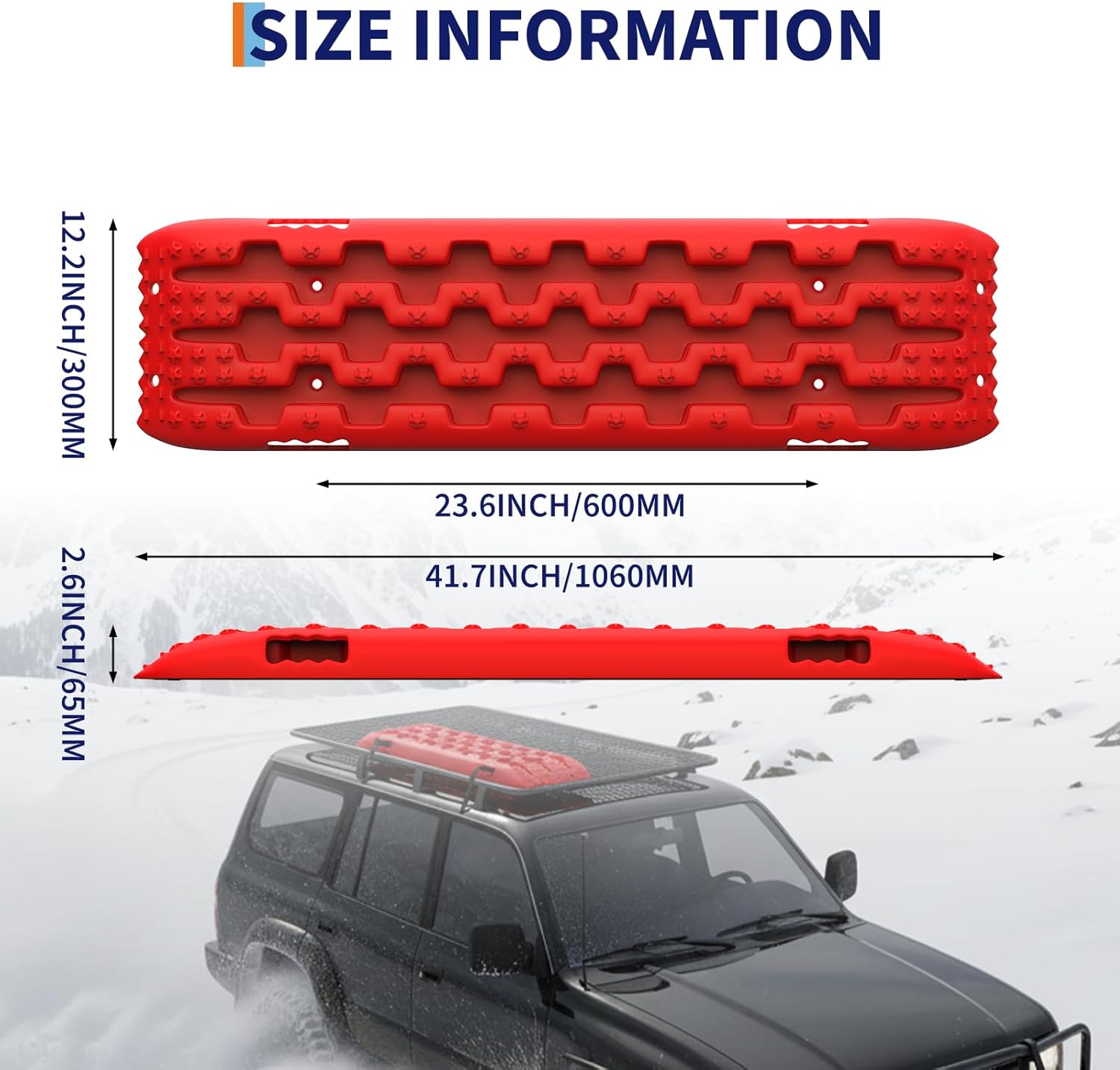 Heavy Duty Off Road Traction Boards-10T Recovery Boards for Sand Mud Snow, 41in Tire Traction Mat for Vehicles, Cars, Pickups, SUVs, RVs, Offroad Traction Boards for Truck with Storage Bag