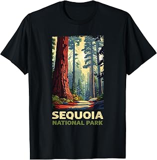 Retro Vintage Sequoia National Park for kids Hiking Camping T-Shirt