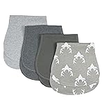 Arnzion Baby Burp Cloths Baby Burp Set Curved Absorbent and Soft Valuable 4 Pack Double Layers (Grey Hue Deer)