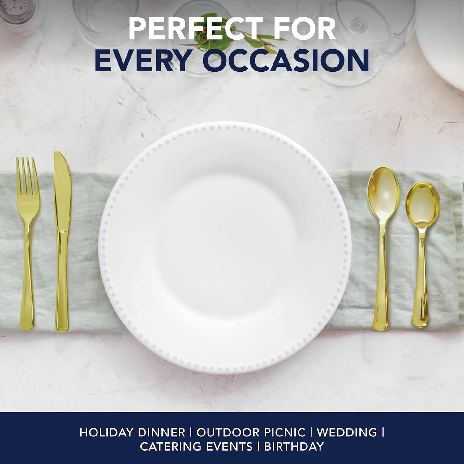 Party entials Disposable Plastic Cutlery/Heavy-Duty Flatware/Sierware