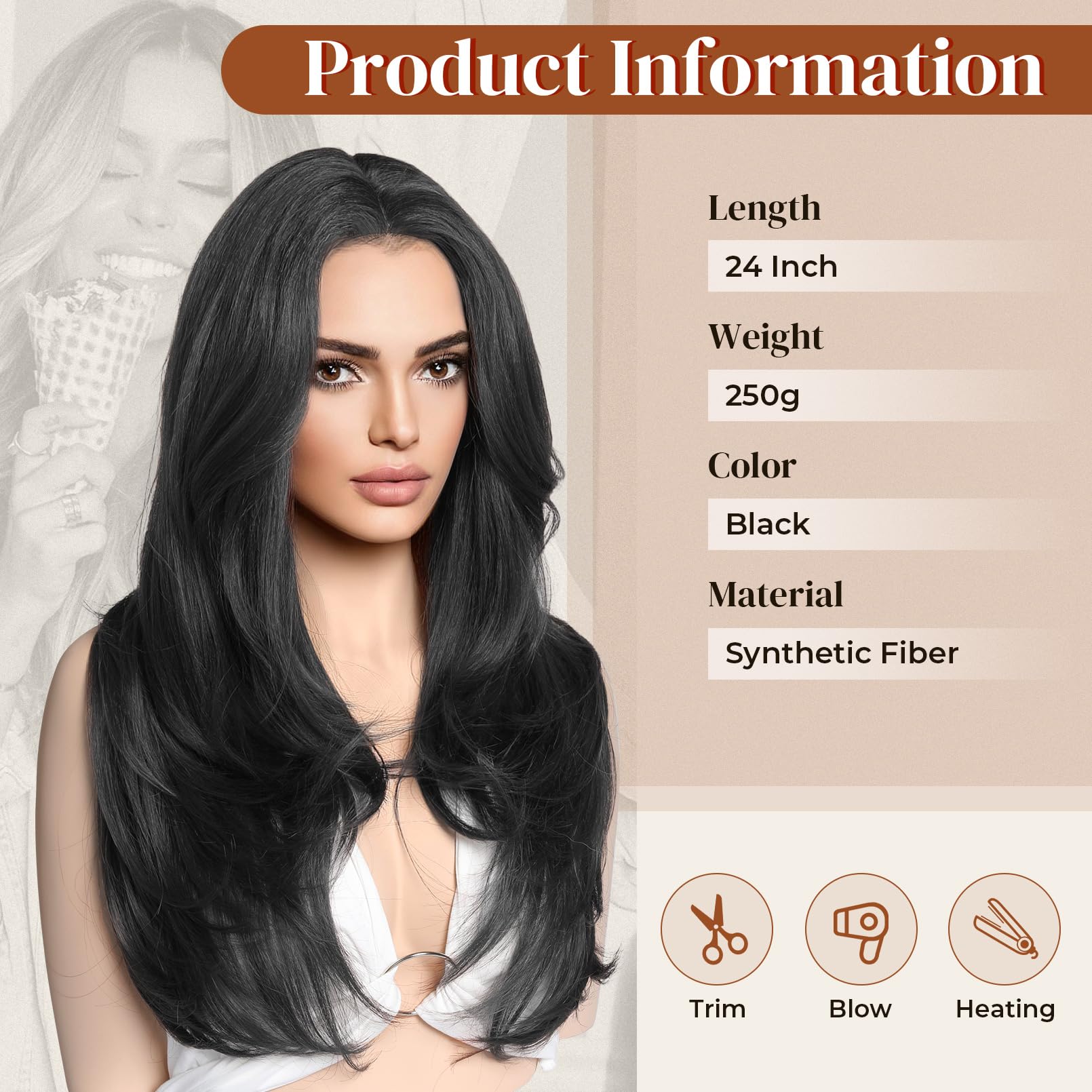 Amazon.com : LONAI Black Wigs for Women 24
