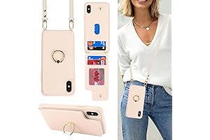 Bandolier iPhone X Phone Case, Crossbody Lanyard with Card Holder, Kickstand, Snap Clasp