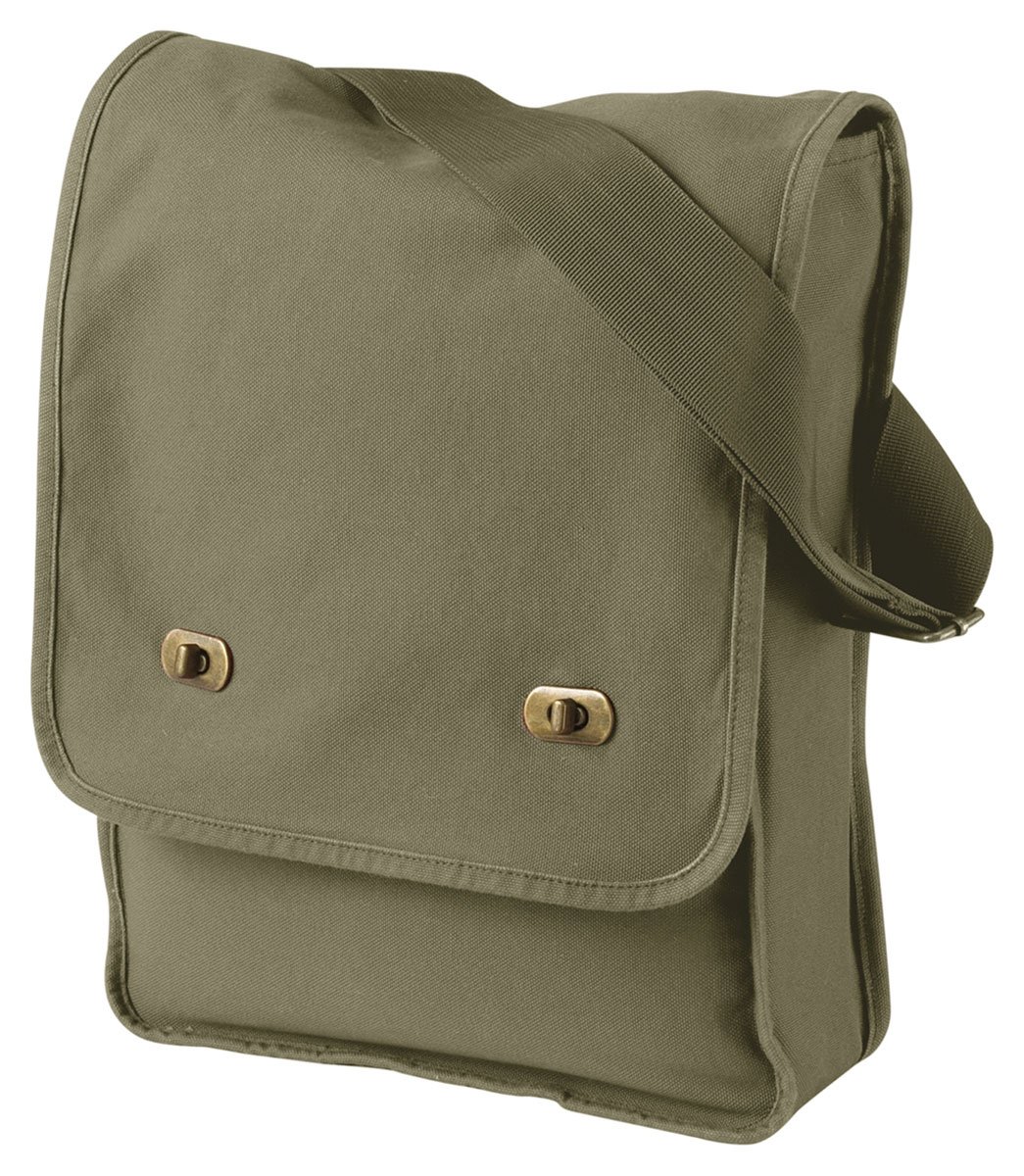 Authentic Pigment 14 oz. Pigment-Dyed Canvas Field Bag, Khaki Green, One Size