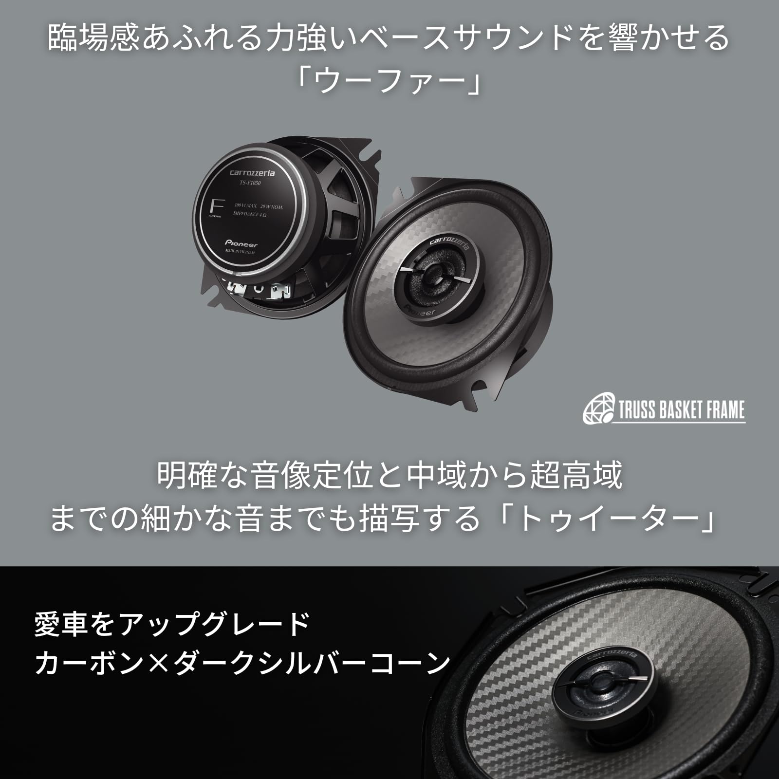 Amazon.co.jp: Pioneer スピーカー TS-F1050 10cm カスタムフィット