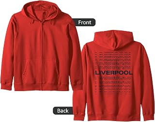 Minimalist City - United Kingdom Modern Liverpool Zip Hoodie