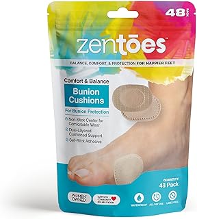 ZenToes Waterproof Adhesive Bunion Pads, 48-Count