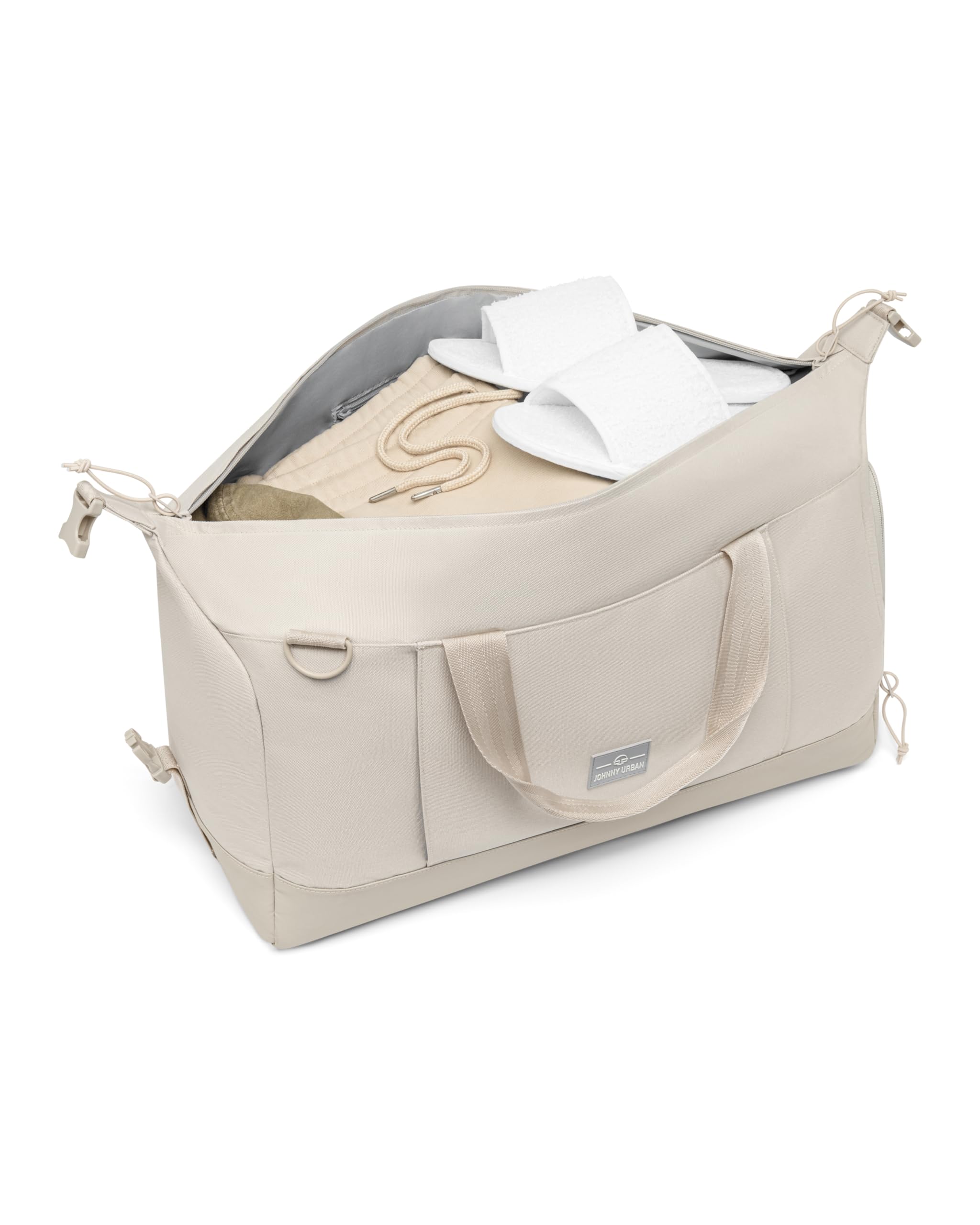 Johnny Urban Borsa da Viaggio Uomo Donna Beige - Milan - Borsa Palestra per Sport, Piscina, Padel, Calcio - Duffel Bag per Scarpe da Viaggio - 35L - Tracolla Regolabile - Idrorepellente