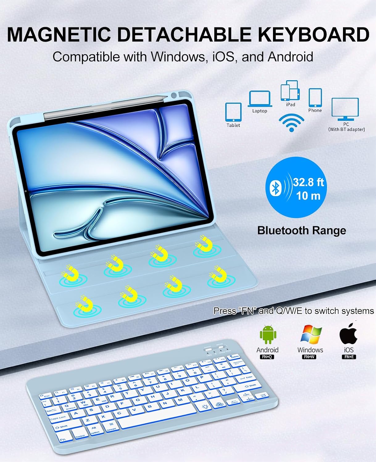 KVAGO for iPad Air 11 Inch & Air 5th 4th Generation Case with Keyboard image 3