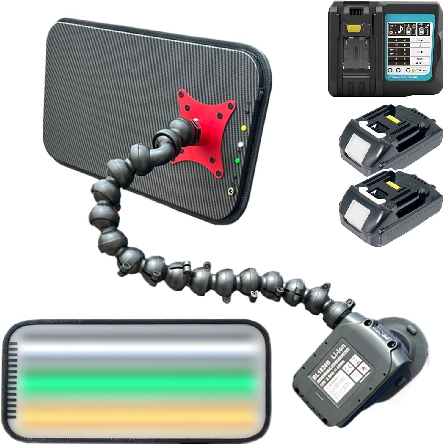PDR Light Dent Repair Tools,Car Reflector Led Stripe Line Board,Automobiles Body Testing Light-Adjusted Suction Bracket 49cm/Reflector Board: 40 * 20cm,with 2pcs Battery