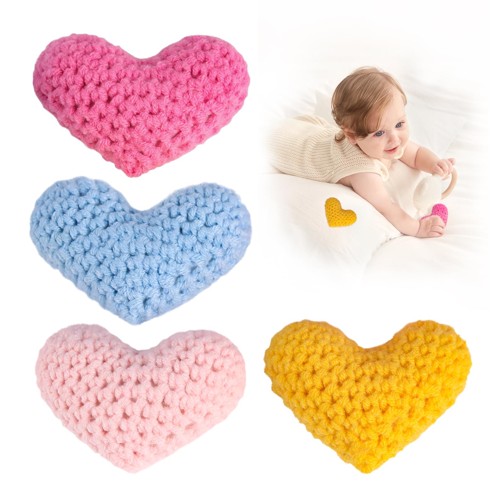 4 Pcs Scent Bonding Hearts NICU Preemie, Mothers Essential Pick for NICU Baby Gift