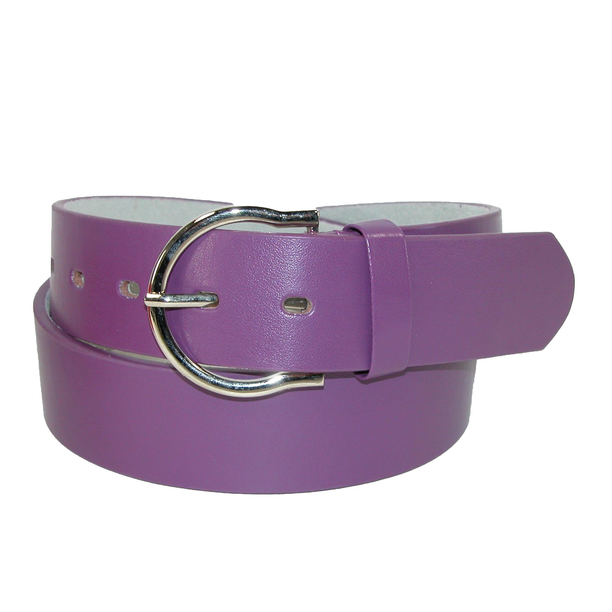 CTM Womens 35 mm Wide Basic Bridle Belt, Medium, Dark Purple