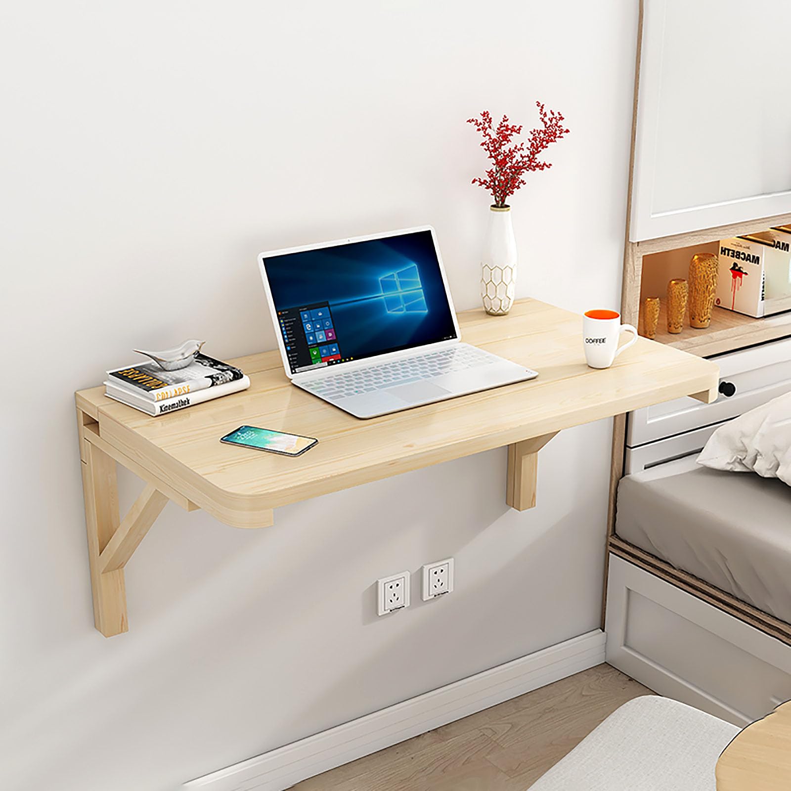 クリーム色のドロップリーフデスク クリーム色のドロップリーフデスク クリーム色のドロップリーフ