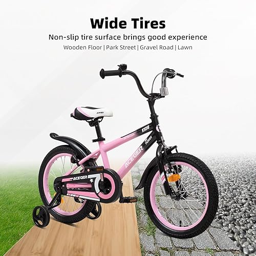 Miniatura 4 de ACEGER Simon - Bicicleta infantil para niños y niñas, unisex, para niños de 3 a 13 años, bicicleta para niños de 12, 14 y 16 pulgadas, con ruedas de