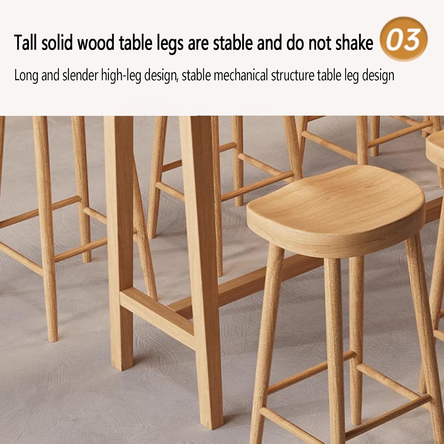 Industrial High Top Rectangle Dining Table - Solid Wood Pine Base, Outdoor Bar Height Table, Narrow Long Design for Kitchen & Patio, Square Side Table, No Stools Included (180 * 40c