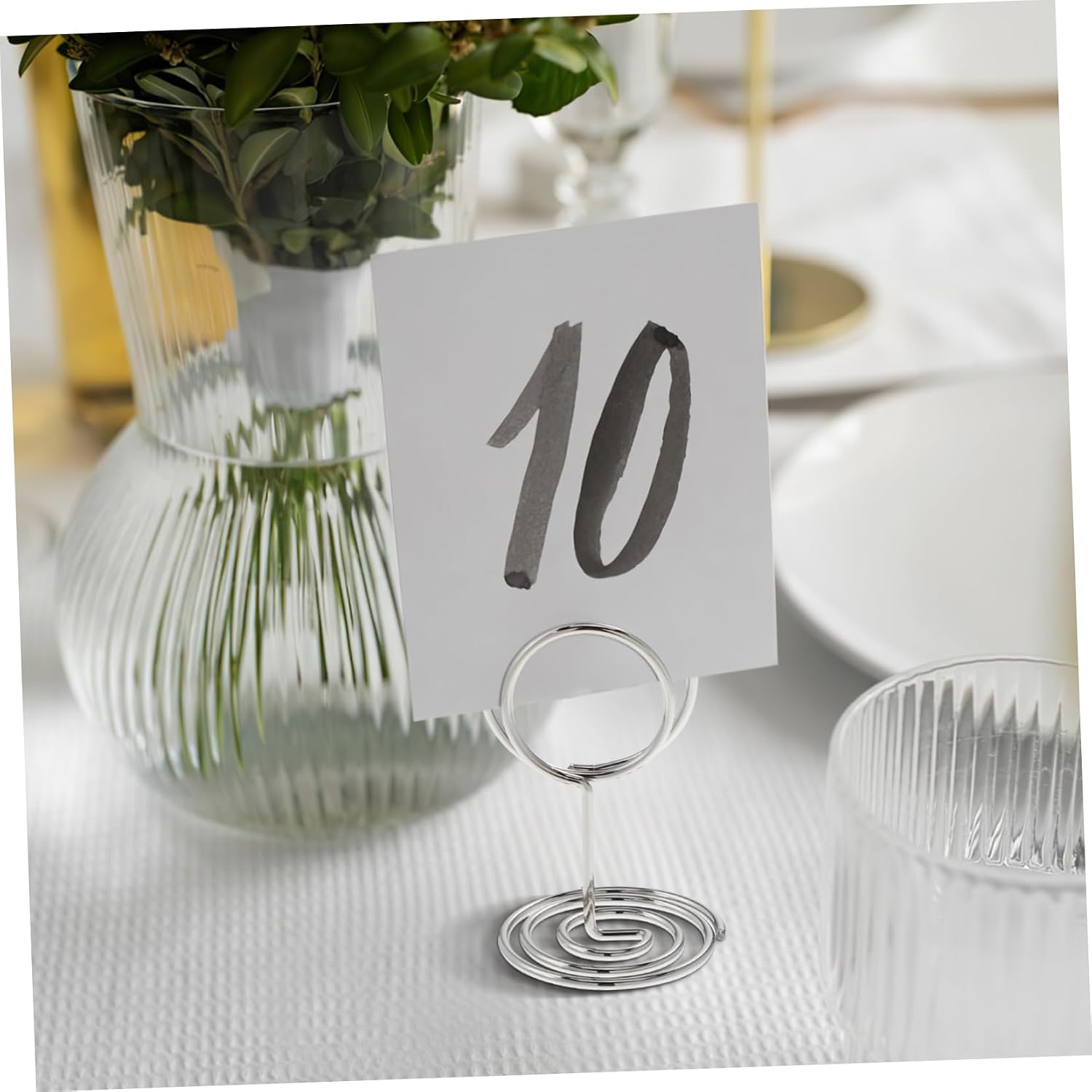 50Pcs Name Card Holders Elegant Photo Clip Stands for Weddings Parties Restaurants Events Stylish Decorative Table Card Holders for Memo Greeting Cards