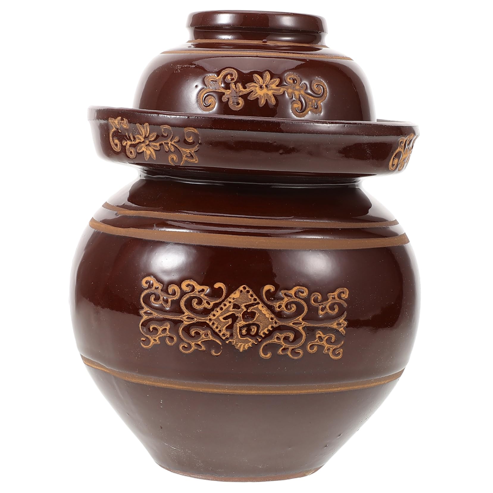 Luxshiny1 Set Kimchi Earthenware Pickle Jar Large Capacity Pickle Can Pickle Sealed Can Retro Pickle Jar Vegetable Fermenting Jar Traditional Pickle Jar Sauerkraut Storage Jar