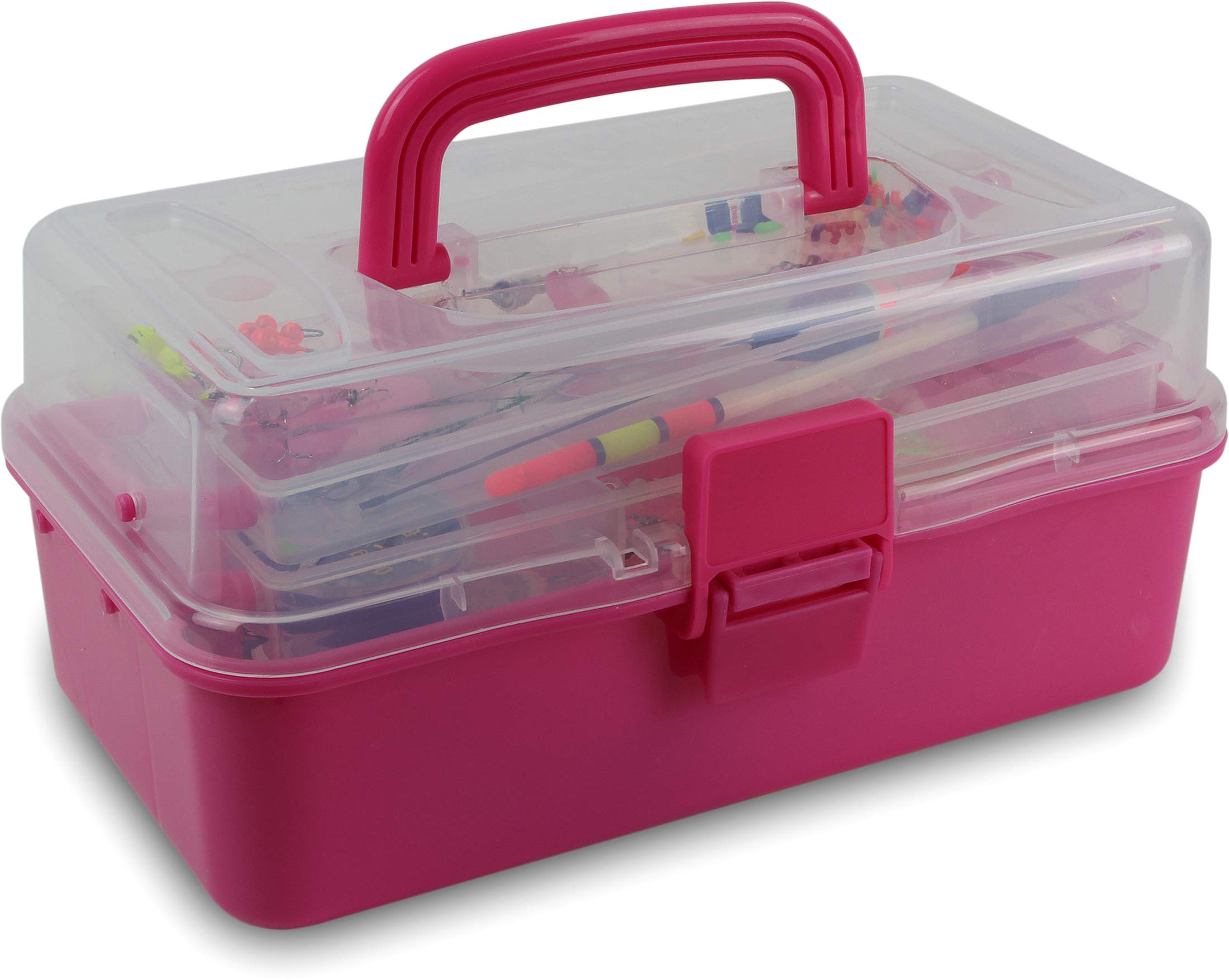 Storfisk fishing & more Mallette de pêche pour enfant avec contenu, kit de démarrage avec plus de 100 pièces, couleur : rose