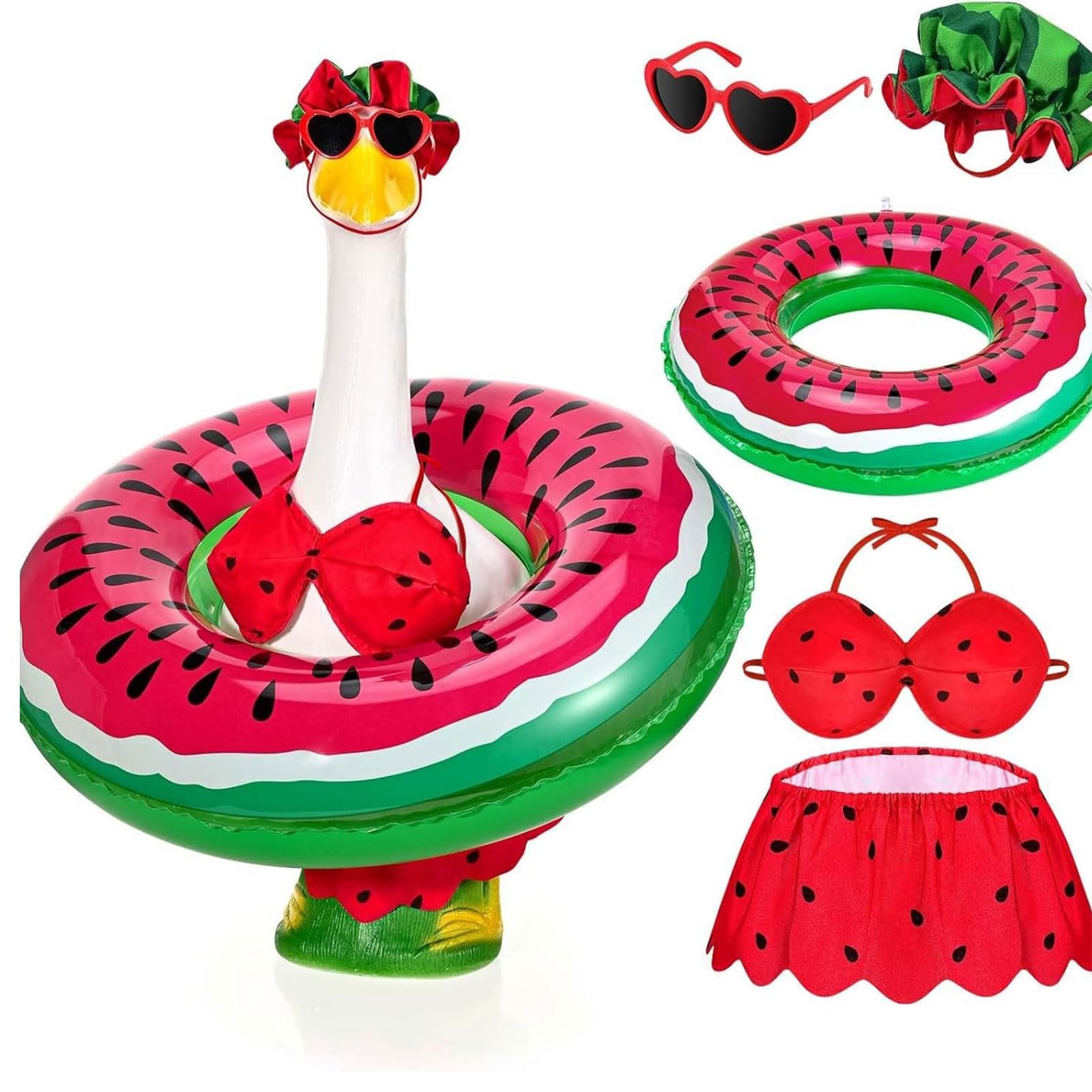 Msioytog Tropicals Themed Geese Statue Outfit Summers Lawns Geese Costume for Backyard and Beaches Party Decoration Porches Outfit Costume Outdoor Garden Animal Decoration Props