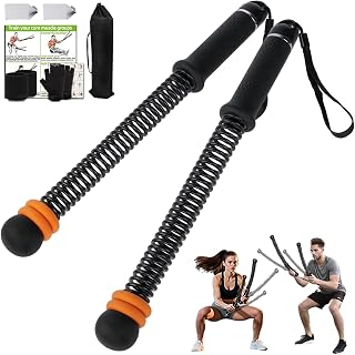 Ropeless Battle Ropes, Portable Cordless Battle Ropes with Sliding Weight Rings for Customizable Intensity, Home Training Kit with Storage Bag, Spring Stick for HIIT Strength & Muscle Training