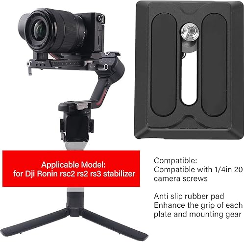 Miniatura 2 de Placa de liberación rápida para cámara, placa de liberación rápida de aleación de aluminio, trípode, cabeza de bola, estabilizador de cámara,