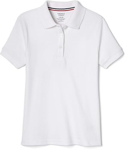 French Toast Little Girls' Toddler Short Sleeve Interlock Polo with Picot Collar
