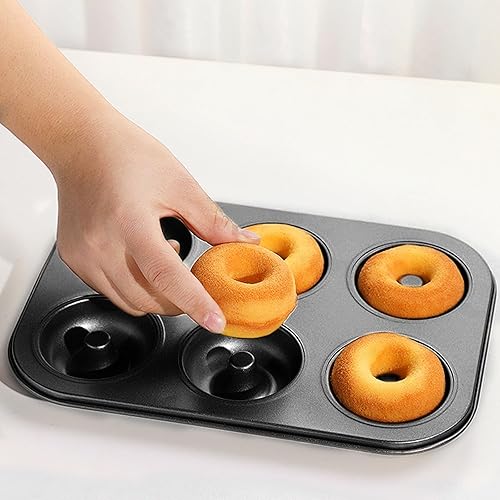 Miniatura 5 de Shudyear 2 piezas 6 cavidades antiadherente molde para hornear donas, molde de dona, molde para hornear donas. Adecuado para horno