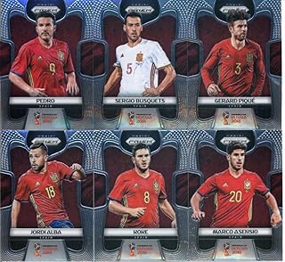 2018 Panini Prizm World Cup Soccer Spain Team Set of 12 Cards: Andres Iniesta(#197), David de Gea(#198), Alvaro Morata(#19...