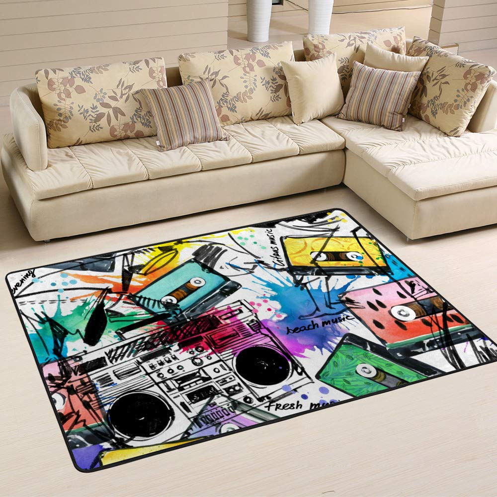 Grand tapis diagonal pour salon chaleureux et repas conviviaux en salle à manger Ruchen