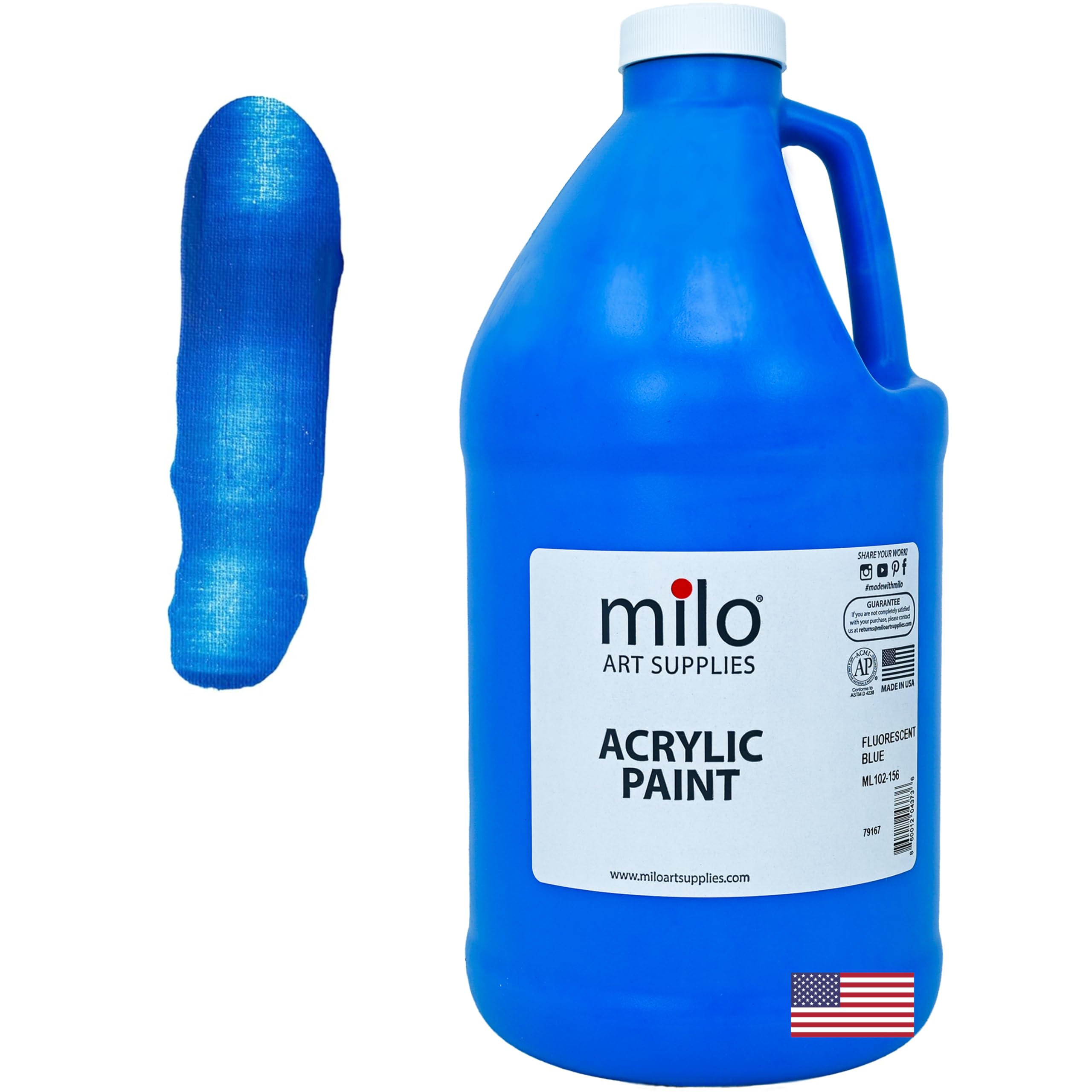 Amazon.com: milo Fluorescent Blue Neon Acrylic Paint | 64 oz